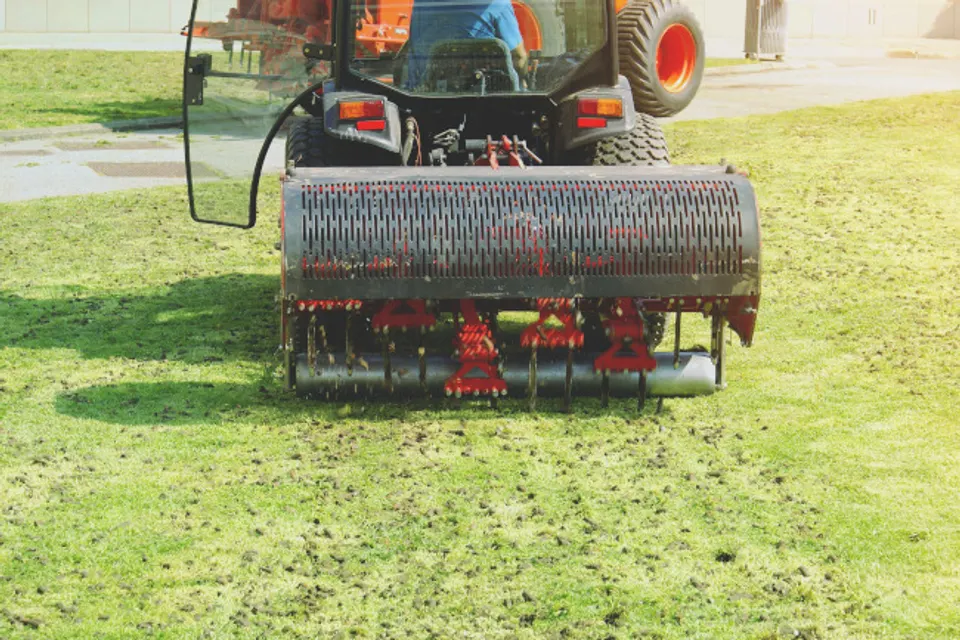 Lawn aeration equipment improving turf health